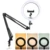 Светодиодная ламсветильник-кольцо для селфи, 10 дюймов, USB светильник с длинным держателем, настольная подставка для макияжа, Youtube, вконтакте - изображение
