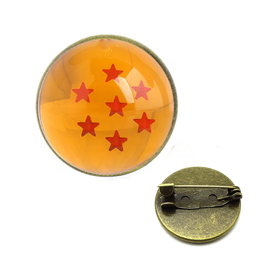 Dragon Ball Z Броши звезды манжета Серебряная стеклянная галстук клип мультфильм