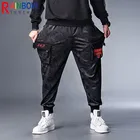 Свободные брюки большого размера Rainbowtouches, модные спортивные брюки, мужские серые камуфляжные брюки с несколькими карманами для полных людей, мужские брюки