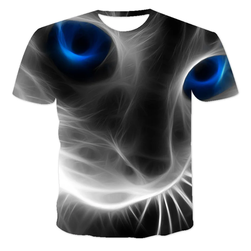 

4-14 Year Children Clothes 3D Print Kawaii Cat T-Shirt Kids Tee Fashion Short Sleeve BabyTops Cartoon Summer Boys Hip HopT-Shirt