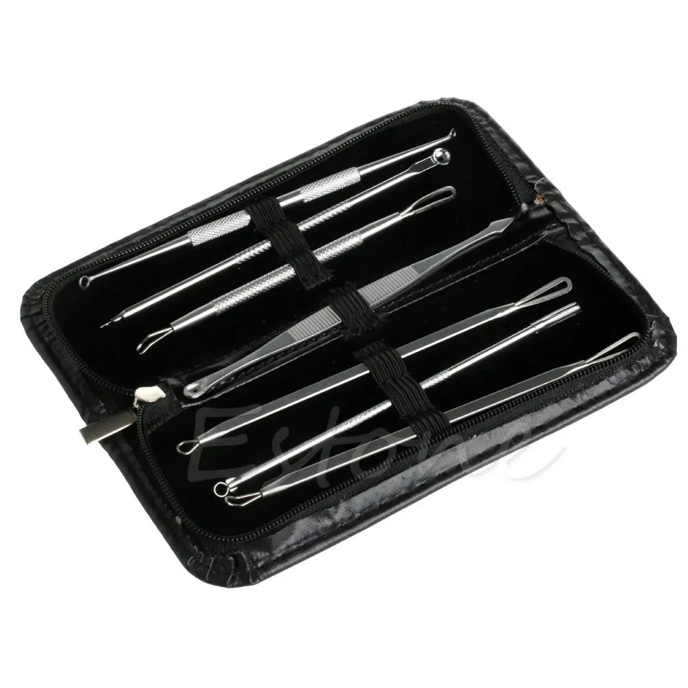 

7Pcs Blackhead Pimple Blemish Comedone Acne Extractor Remover Tool Set Kit New