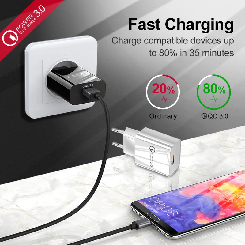 Зарядное устройство Alcatel для телефона Redmi 9 QC 3 0 1 в 5 В 7 USB Type-C кабель Micro Samsung Galaxy S3 S6