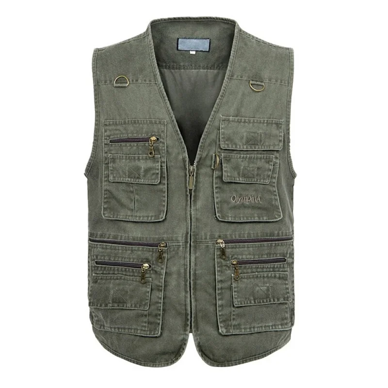 

8XL 9XL 10XL New Male Casual Summer Big Size Cotton Sleeveless Vest With Many 16 Pockets Men Multi Pocket Photograph Waistcoat