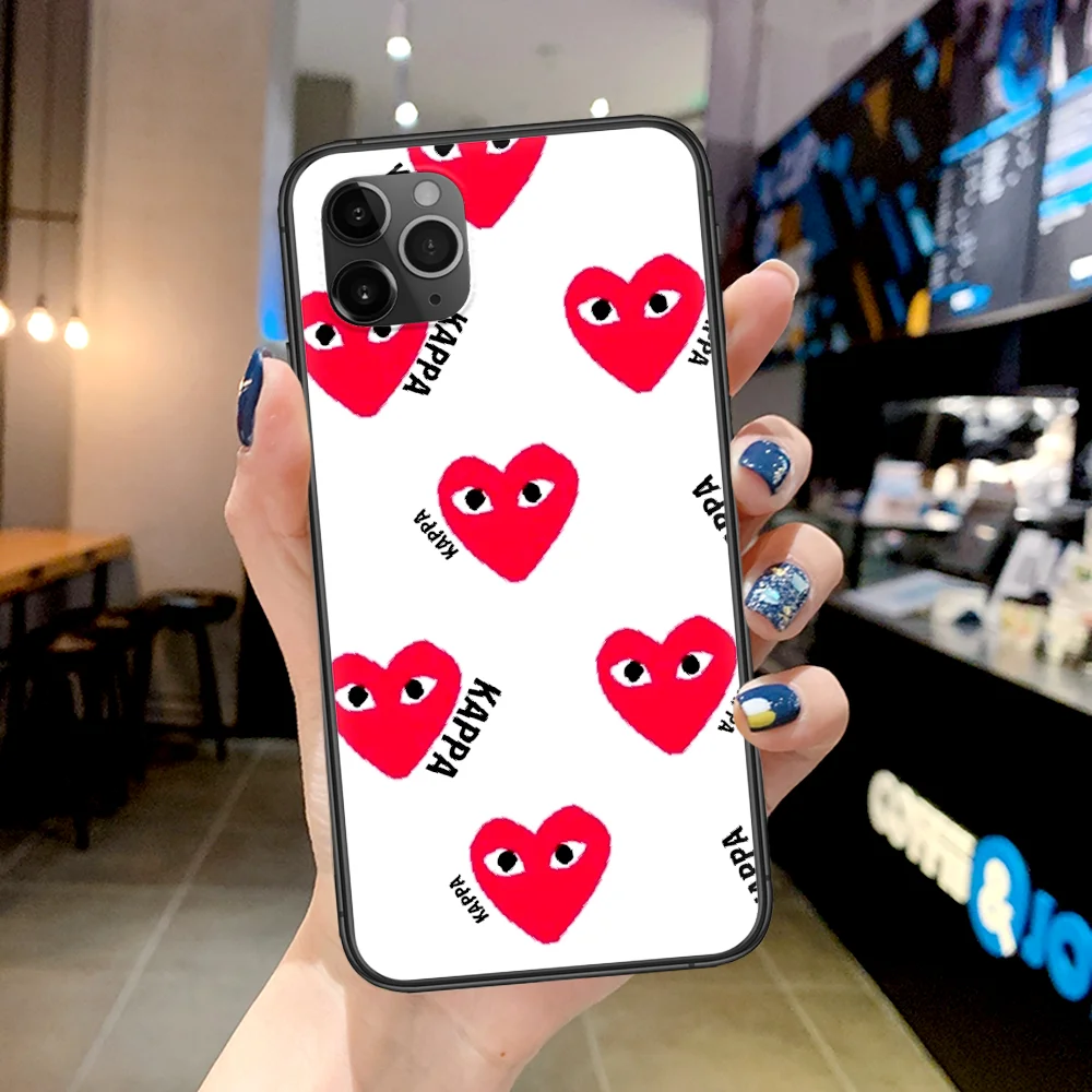 

Cdg play Luxury Phone Case For Iphone 4 4s 5 5S SE 5C 6 6S 7 8 Plus X XS XR 11 12 Mini Pro Max 2020 black Waterproof Trend Coque