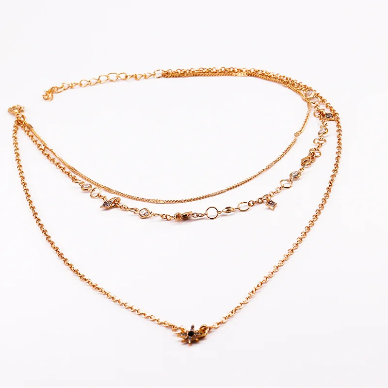 Модные многослойные ожерелья и кулоны винтажное ожерелье чокер с Луной звездой