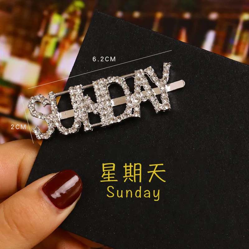 1 шт. заколки для волос с надписью на светящей неделе | Украшения и аксессуары