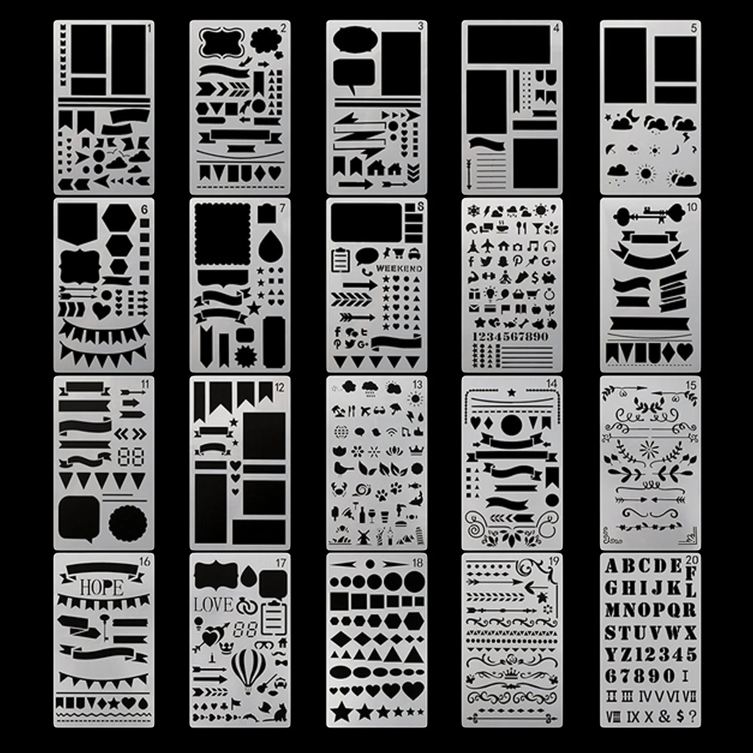 30 шт 4x7 дюймовый Ассорти Стиль Пластик Рисунок трафареты для картин Шаблоны набор