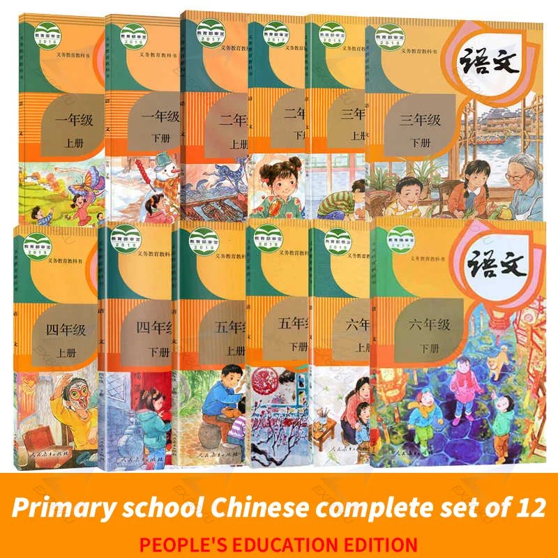 12 книг китайский Школьный учебник Китайский пиньинь ханзи язык книга для