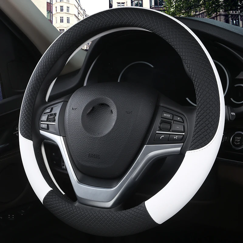 

Чехол на руль автомобиля, чехол 38 см, 15 дюймов, кожаный для BMW 1 2 3 4 5 6 7 Z Series E46 E90 E87 F20 F22 F45 F30 G20 E60 F10 G30 F01 G11 E89