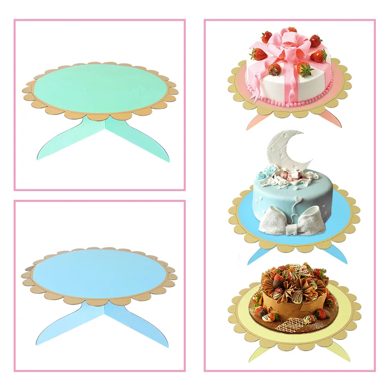 

Single Layer Paper Cake Rack Color Round Cake Stands Cupcake Holder Baby Shower Birthday Wedding Party Dessert Table Decor Tools