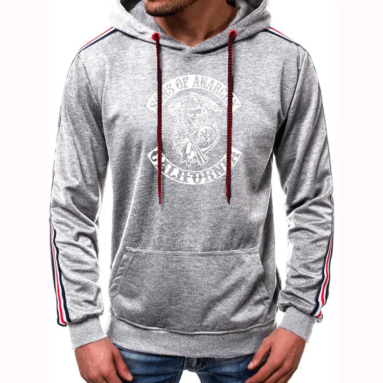 

Men's sweatshirt SOA Sons of anarchy the child Skull Spring Autumn stripe clothing Collocation Casual Long Sleeve Hoody