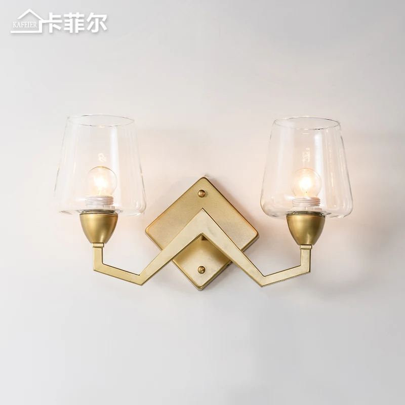 

American country wrought iron wall lamp Nordic modern creative living room lamp dining room bedroom paint wall lamp