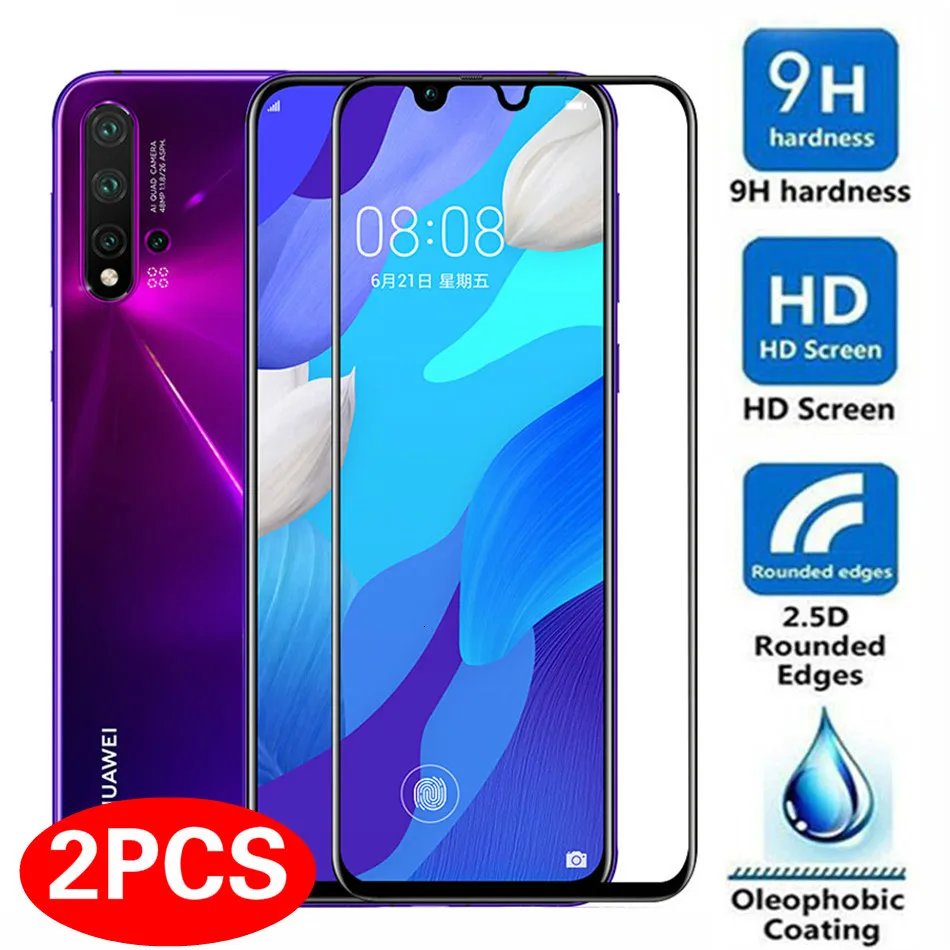 2 шт закаленное стекло для Huawei Honor 9X 8X 7X полное клеевое Защитное экрана 20 Pro Lite 20i 10i