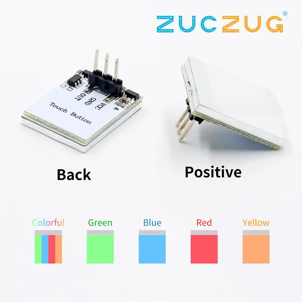 Синий красный зеленый желтый цветной емкостный сенсорный кнопочный модуль 2 7 в