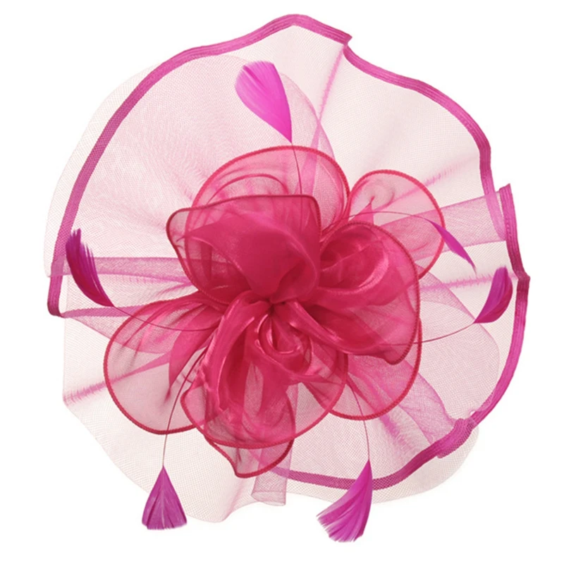 

Fascinator Women's Organza Church Kentucky Derby British Bridal Tea Party Wedding Hat Summer Ruffles Cap