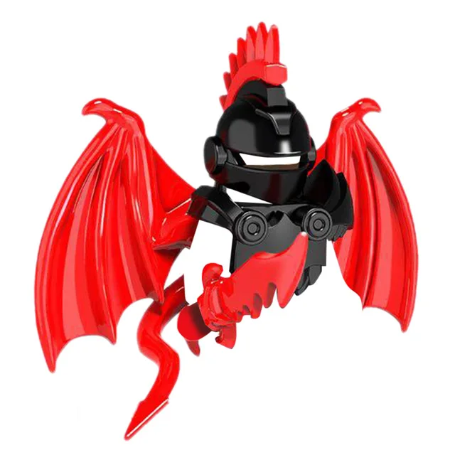 1 шт Строительные блоки без мини-фигурки Dragon рыцарские доспехи Крылья Ангела