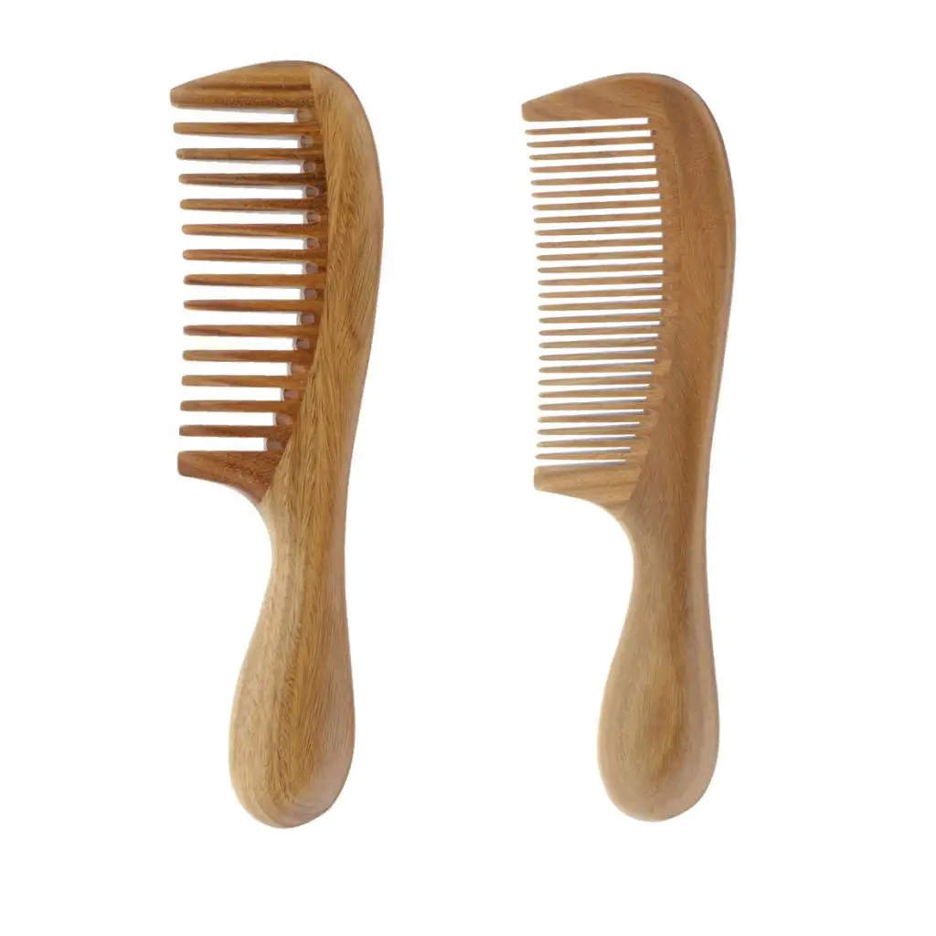 

Wide Fine Teeth Wood Hair Comb Sandalwood Beard Mustache Brush Grooming Tool