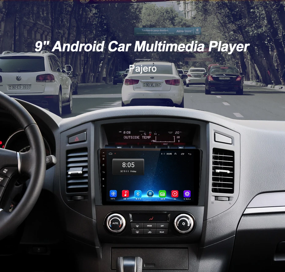 Junsun V1 2G+ 32G Android 9,0 для Mitsubishi Pajero 4 2006- Автомобильный Радио Мультимедиа Видео плеер навигация gps 2 din dvd