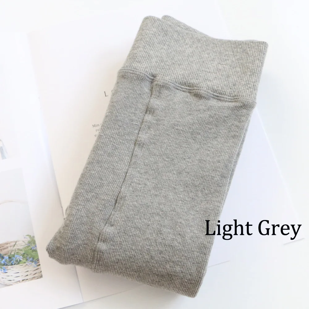 Light Grey Японские корейские Популярные Теплые мягкие шерстяные колготки на осень и зиму, хлопковые однотонные колготки, эластичные кашемировые брюки кремового цвета, цвета хаки, верблюжьего, серого цвета - Color: Light Grey