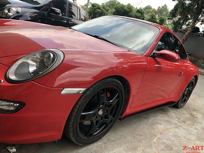 2005-2011 Z-ART для Porsche 911 углеродное волокно боковые юбки для Porsche 997 углеродное волокно Боковые губы для Porsche 997,1 боковой спойлер