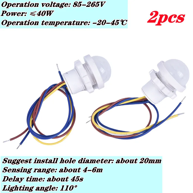 

AC 85V-265V LED PIR Infrared Detector IR Infrared Motion Sensor Switch Adjustable Time Delay Switch For Home Lighting Induction