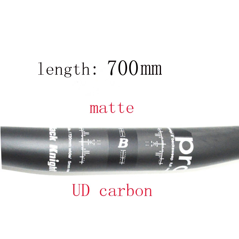 700mm matte Черный рыцарь PRO RXL стиль UD углеродный ХХХ MTB плоский велосипедный Руль Горный велосипед запчасти бар 9 градусов обратная развертка 5 мм rise - Цвет: 700mm matte