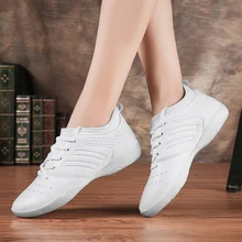 New Microfiber Leather Aerobics Shoes Dance Shoes Women's Sports Casual Shoes Flats Footwear Size 35