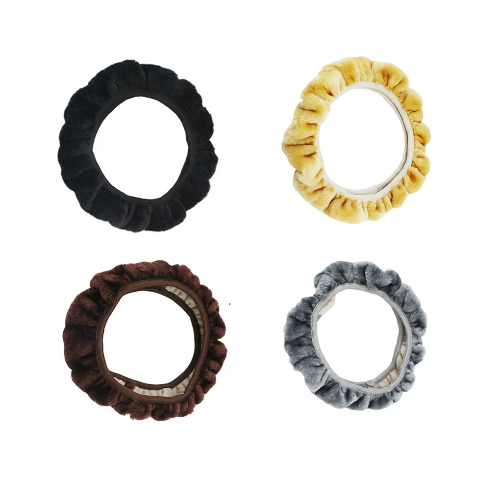 

Soft Warm Plush Car Steering Wheel Cover Winter Plush Non-slip Steering Wheel Case Automotive Interior Protection