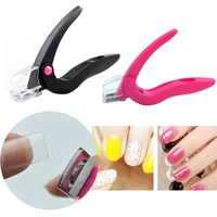 false nail head cutter nail art tips clipper trimmer scissors round edge finger cutter false nails manicure tool plastic