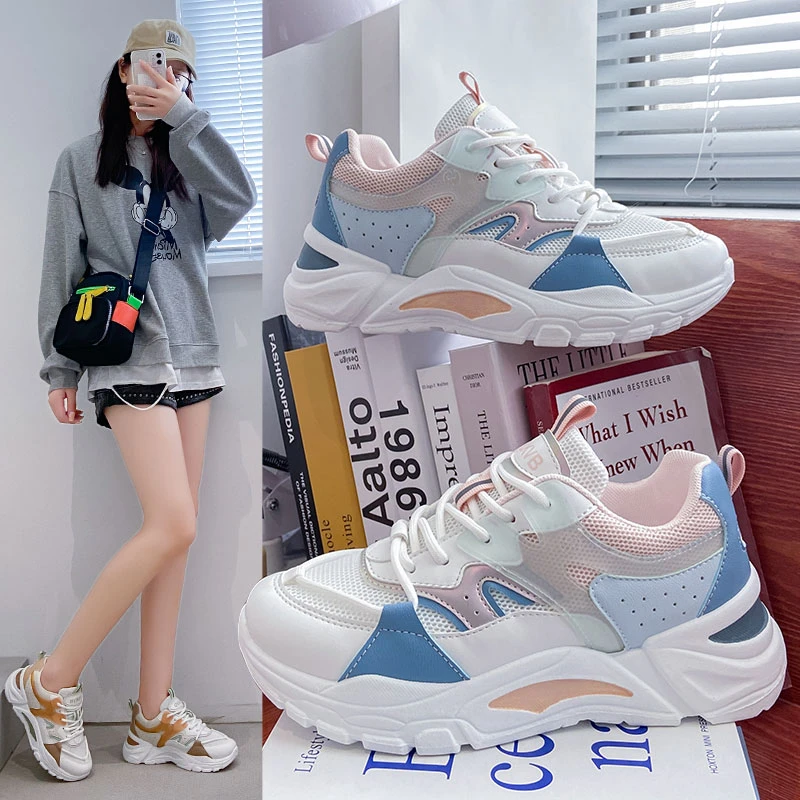 

Woman Shoes Women Chunky Sneakers Platform Casual Sport Shoes Vulcanized Tennis Female Basket Femme Thick Bottom Daddy Shoe