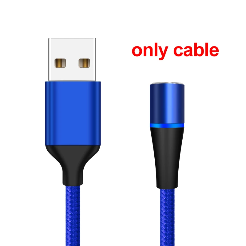 blue IONCT 3A Магнитный зарядный кабель для быстрой зарядки для iPhone Xiaomi samsung Android мобильный телефон магнит type C Micro USB кабель для передачи данных - Цвет: blue