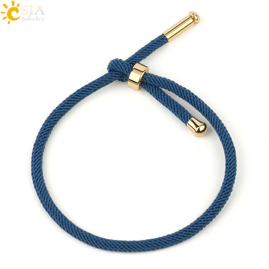 Royal Blue CSJA, веревка, цепь, дружба, красные браслеты, мужские, Femme, плетеный браслет, браслеты, Mujer,, счастливый подарок для влюбленных, для женщин S512 - Окраска металла: Royal Blue