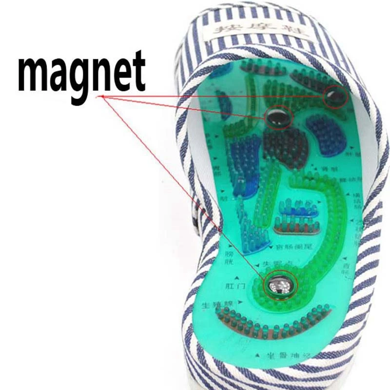 Мужские массажные тапочки для ног с иглоукалыванием и сеткой шиацу Обувь