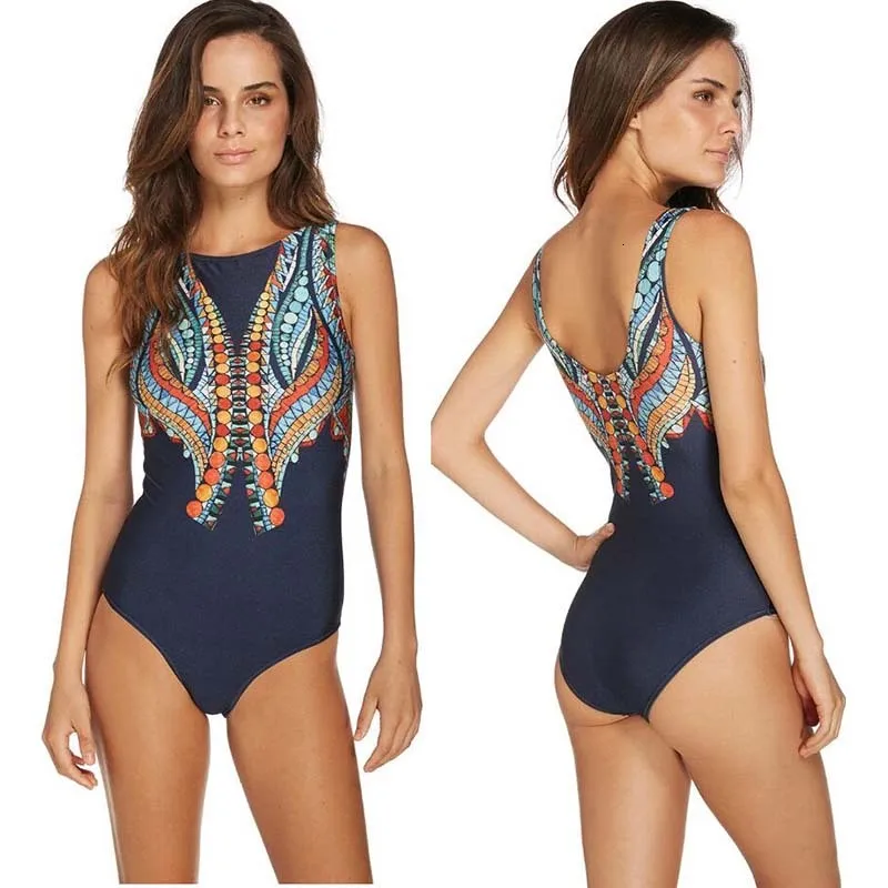 Пикантные Одна деталь закрытый купальник с принтом купальники Для женщин