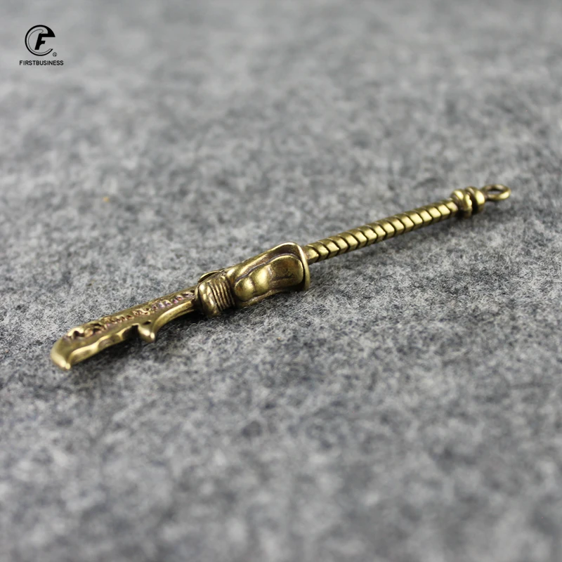 Старинное китайское оружие медный нож с головой дракона твердая латунь