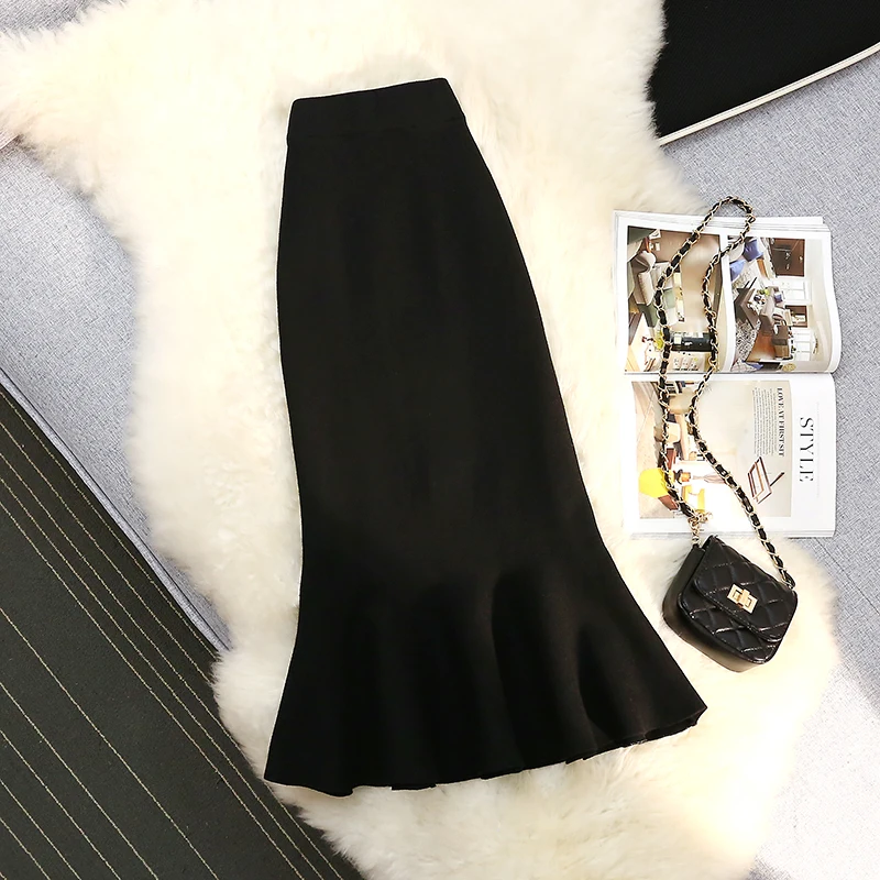 Трикотажная женская юбка на талии