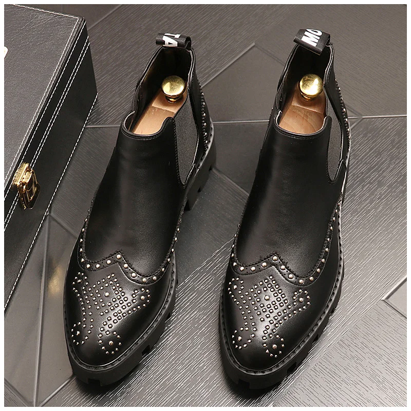 Мужские модные ботинки Челси в Корейском стиле для вечеринок и ночных клубов