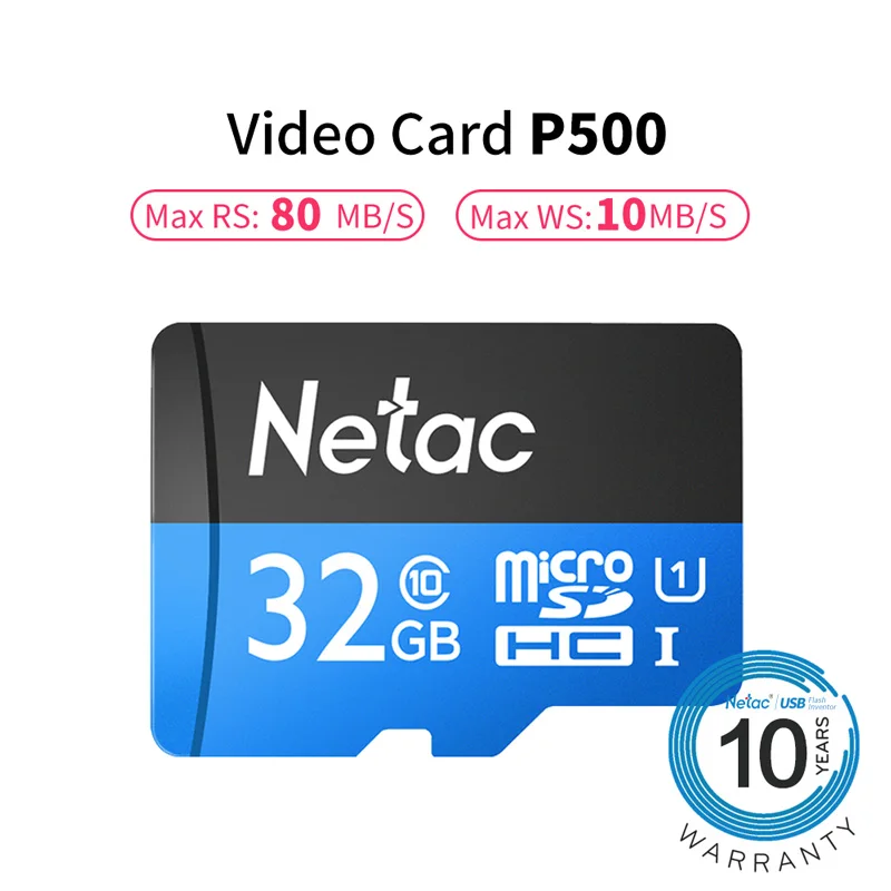 Netac класса 10 32 гб 64 гб, Micro SD карта, скорости чтения до 100 МБ/с. видео карта 16GB 128GB 256GB TF флэш-карта памяти для телефона Камера - Емкость: 32GB U1 P500