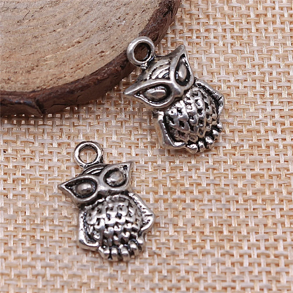 

Components For Jewelry Making 4pcs 20x12mm Antique Silver Color Owl Charms
