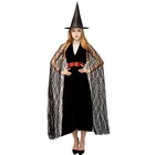 Маскарадное платье с черной ведьмой, одежда для вечеривечерние, представлений, костюм на Хэллоуин с розой, Женский костюм для косплея для взрослых и женщин