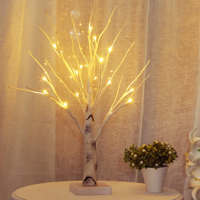 

60cm Easter Egg Tree Light LED birch Tree lamp decor hanging Easter egg artificial tree desktop lamp Easter Party Table decor