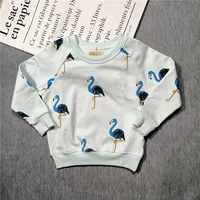 bobozone blue flamingo sweatshirt for kids baby boys girls 2018 spring autumn clothing