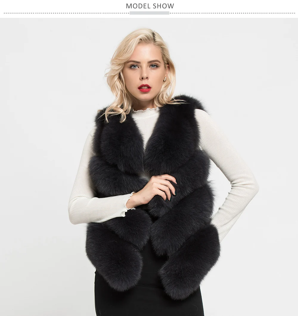 Jancoco Max 12 цветов Топ мягкий толстый натуральный Лисий мех жилет 4 ряда Женская Зимняя мода натуральный меховой жилет короткая куртка новинка S7164