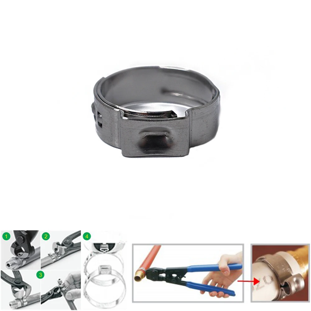 Автоматический инструмент PEX Cinch Crimper + 10 Размер 100 шт нержавеющая сталь одно ухо