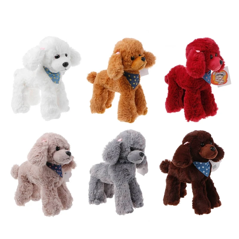 

Plush Toys Dogs Poodle High Simulation Children Gifts Doll Stuffed Lovely Scarf