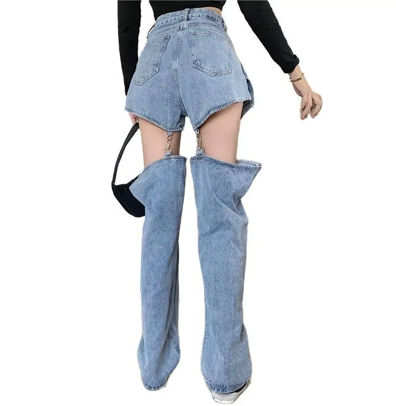 

High Waist Jeans with Holes for Women in New