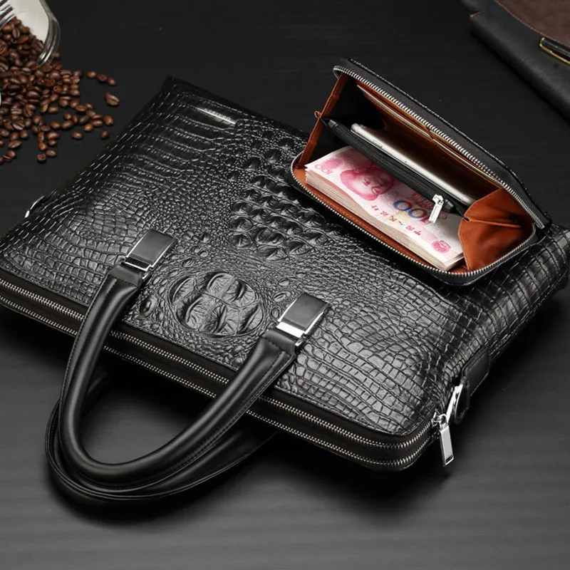 Брендовый портфель мужская кожаная сумка мужские деловые сумки Большая