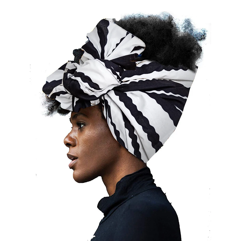 Shenbolen African headwraps in women hair accessories african material wax traditional Headtie headscarf Turban Cotton