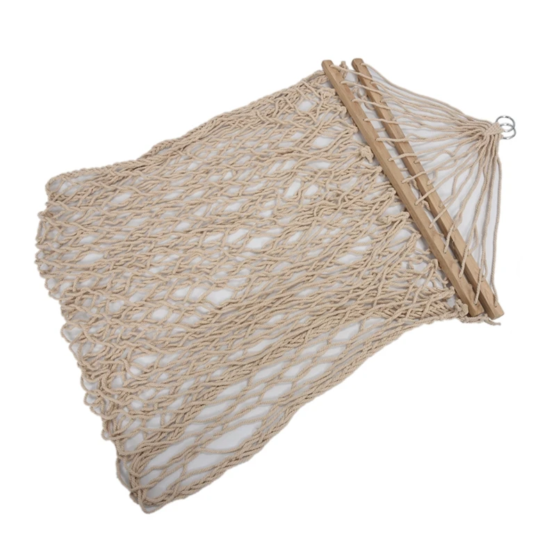 White Cotton Rope Swing Hammock Hanging on the Porch or on a Beach
