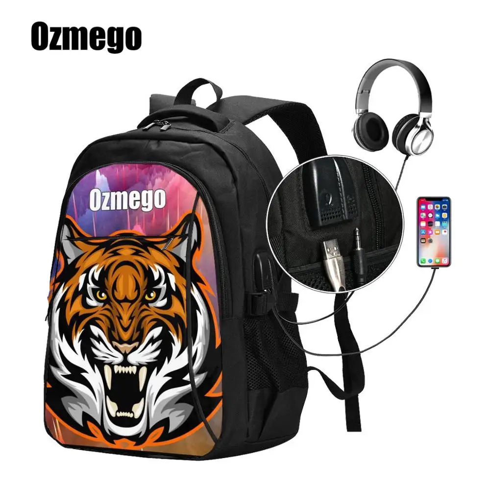 

Ozmego Waterproof Polyester Kid's Backpack 3D Tiger School Backpacks for Boys Children's Book Bags for School